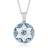 image:imageRossSimons MotherOfPearl Star Of David Mosaic Pendant Necklace With 10 ct tw White Zircon in Sterling Silver 18 inches