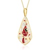 image:imageRossSimons MotherOfPearl and Multicolored Enamel Cardinal Mosaic Pendant Necklace in 18kt Gold Over Sterling 18 inches