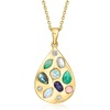 image:imageRossSimons MultiGemstone Teardrop Pendant Necklace With 18 ct tw LabGrown Diamonds in 18kt Gold Over Sterling 18 inches