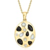 image:imageRossSimons Onyx MotherOfPearl and 17 ct tw LabGrown Diamond Pendant Necklace in 18kt Gold Over Sterling 18 inches