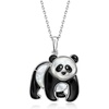 image:imageRossSimons Onyx and MotherOfPearl Panda Pendant Necklace in Sterling Silver 18 inches