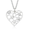 image:imageZina Sterling Silver Flower CutOut Heart Pendant Necklace 18 inches