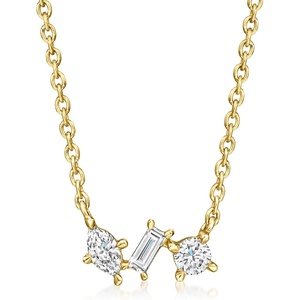 image:imagePure Collection by RossSimons 020 ct tw MultiShaped LabGrown Diamond Necklace in 18kt Gold Over Sterling 16 inches