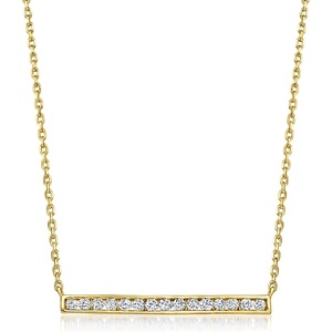 image:imagePure Collection by RossSimons 025 ct tw LabGrown Diamond Bar Necklace in 18kt Gold Over Sterling 16 inches