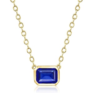 image:imagePure Collection by RossSimons 110 Carat LabGrown Sapphire Necklace in 18kt Gold Over Sterling 16 inches