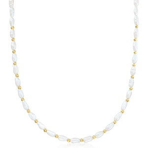 image:imagePure Collection by RossSimons 335mm Cultured Baroque Pearl and 14kt Yellow Gold Bead Necklace16 Inches
