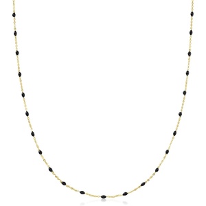 image:imagePure Collection by RossSimons Italian Black Enamel Station Necklace in 14kt Yellow Gold 16 inches