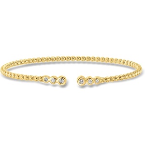 image:imageRossSimons 015 ct tw LabGrown Diamond Beaded Cuff Bracelet in 18kt Gold Over SterlingDiamond