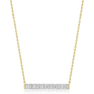 image:imageRossSimons 020 ct tw LabGrown Diamond Bar Necklace in 18kt Gold Over Sterling 16 inches