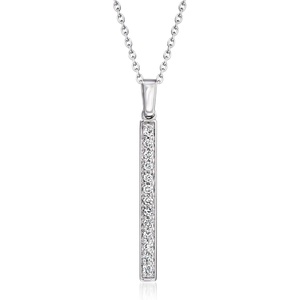 image:imageRossSimons 020 ct tw LabGrown Diamond Linear Bar Pendant Necklace in Sterling SilverDiamond