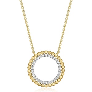 image:imageRossSimons 025 ct tw Diamond Beaded Eternity Circle Necklace in 18kt Gold Over SterlingDiamond