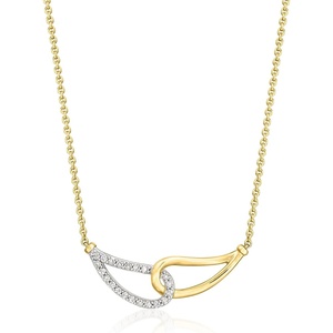 image:imageRossSimons 025 ct tw Diamond Interlocking Loop Necklace in 18kt Gold Over Sterling 18 inches