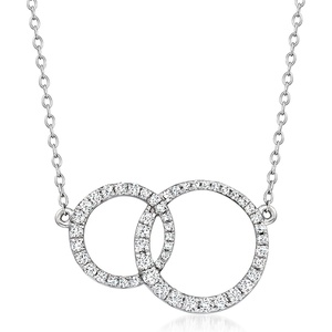 image:imageRossSimons 050 ct tw Diamond Interlocking Circle Necklace in Sterling SilverDiamond