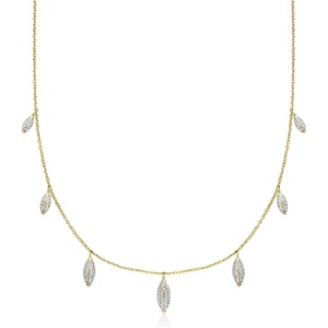 image:imageRossSimons 050 ct tw Diamond Oval Drop Station Necklace in 18kt Gold Over Sterling 18 inches