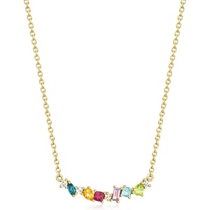 image:imageRossSimons 069 ct tw MultiGemstone and 12 ct tw LabGrown Diamond Necklace in 18kt Gold Over Sterling 18 inches