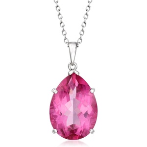 image:imageRossSimons 1400 Carat Pink Topaz Pendant Necklace in Sterling Silver 18 inches