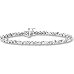 image:imageRossSimons 14kt Gold Diamond Tennis Bracelet HI Color I  2 ClarityWhite