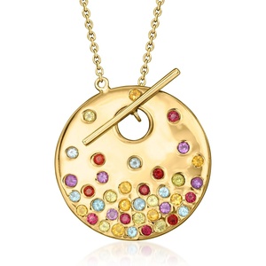 image:imageRossSimons 150 ct tw Scattered MultiGemstone Toggle Necklace in 18kt Gold Over SterlingAmethyst