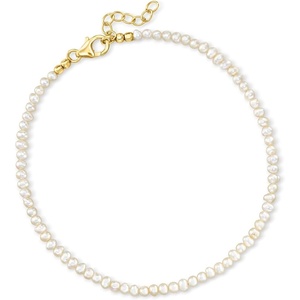 image:imageRossSimons 34mm Cultured Pearl Anklet in 18kt Gold Over Sterling 9 inches