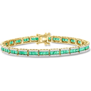 image:imageRossSimons 500 ct tw Emerald and 118 ct tw Diamond Bracelet in 14kt Yellow GoldEmerald