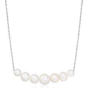 image:imageRossSimons 59mm Cultured Pearl Bar Necklace in 14kt White Gold18 Inches