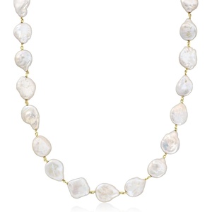image:imageRossSimons 611mm Cultured Baroque Pearl Toggle Necklace in 18kt Gold Over Sterling20 Inches