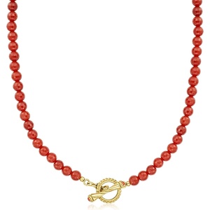 image:imageRossSimons 665mm Carnelian Bead Toggle Clasp Necklace in 18kt Gold Over SterlingCarnelian