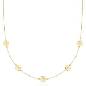 image:imageRossSimons Italian 10kt Yellow Gold Flower Station Necklace 18 inches