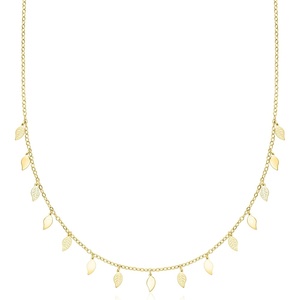 image:imageRossSimons Italian 10kt Yellow Gold Leaf Station Necklace 18 inches