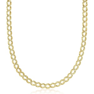 image:imageRossSimons Italian 14kt Yellow Gold Filigree CurbLink NecklaceNo Gemstone
