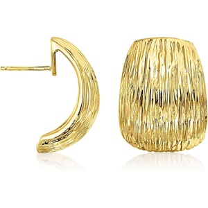 image:imageRossSimons Italian 14kt Yellow GoldPlated Textured CHoop Earrings