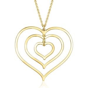 image:imageRossSimons Italian 18kt Gold Over Sterling Concentric Heart Necklace 18 inches