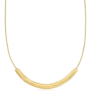 image:imageRossSimons Italian 18kt Gold Over Sterling Curved Bar Necklace 18 inches