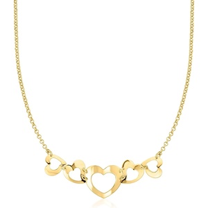 image:imageRossSimons Italian 18kt Gold Over Sterling Graduated Hearts Necklace 18 inches