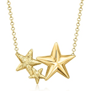 image:imageRossSimons Italian 18kt Gold Over Sterling Star Necklace 18 inches