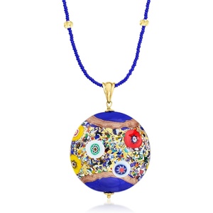 image:imageRossSimons Italian Multicolored Murano Glass Necklace in 18kt Gold Over Sterling 18 inches