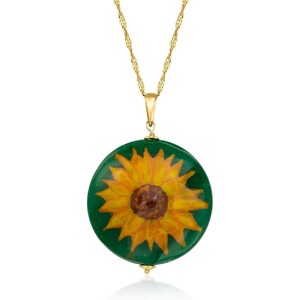 image:imageRossSimons Italian Multicolored Murano Glass Sunflower Pendant Necklace in 18kt Gold Over Sterling