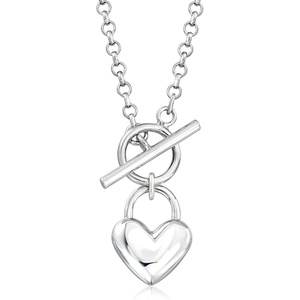 image:imageRossSimons Italian Sterling Silver Heart Toggle NecklaceNo Gemstone