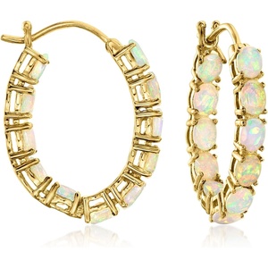 image:imageRossSimons Opal InsideOutside Hoop Earrings in 18kt Gold Over Sterling