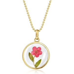 image:imageRossSimons Red Dried Flower Pendant Necklace in 18kt Gold Over SterlingNo Gemstone