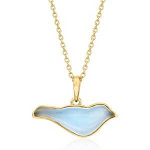 image:imageRossSimons Blue Chalcedony Bird Pendant Necklace in 18kt Gold Over Sterling 18 inches