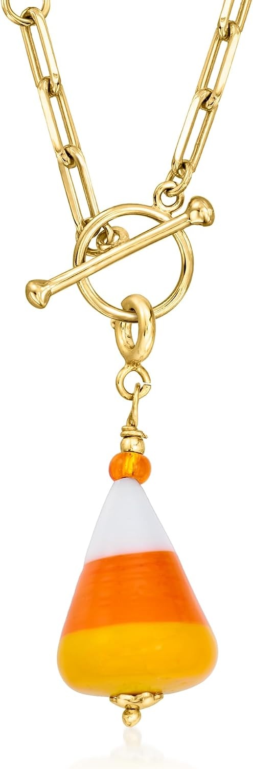 image:imageRossSimons Italian Multicolored Murano Glass Candy Corn Charm in 18kt Gold Over Sterling