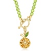 image:imageRossSimons 300 Carat Citrine Orange Charm With Chrome Diopside in 18kt Gold Over Sterling