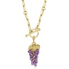 image:imageRossSimons 800 ct tw Amethyst Bead Grape Cluster Charm in 18kt Gold Over Sterling