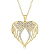 image:imageRossSimons 050 ct tw Diamond Angel Wings Pendant Necklace in 18kt Gold Over Sterling 16 inches