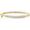 image:imageRossSimons 050 ct tw Diamond and 18kt Gold Over Sterling Beaded Bangle BraceletDiamond