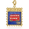 image:imageRossSimons Lapis and Multicolored Enamel London DoubleDecker Stamp Charm in 18kt Gold Over Sterling