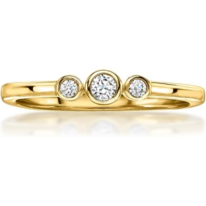 image:imagePure Collection by RossSimons 010 ct tw BezelSet LabGrown Diamond Ring in 18kt Gold Over SterlingDiamond