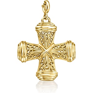 image:imageRossSimons 14kt Yellow GoldPlated Filigree Cross Charm