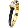 image:imageRossSimons 040 Carat PearShaped CZ and Black Enamel Ring in 18kt Gold Over SterlingCubic Zirconia
